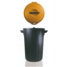 ECOSOLUTION - CESTO RIFIUTI - 35L Grigio Antracite Con Coperchio Giallo (5pz)